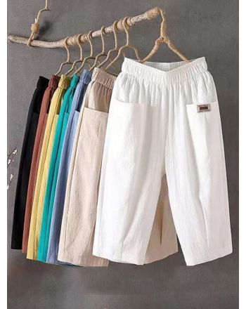 Plain Tight Pocket Stitching Casual Pants